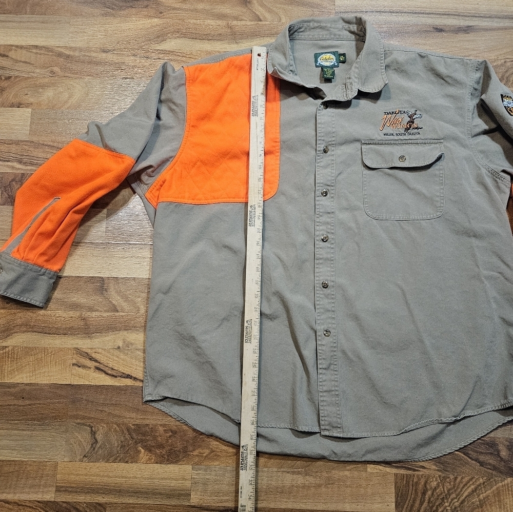 Cabela’s 2XL Upland Shooting Shirt Blaze Orange Patch Dakota Wild Wings - Picture 6 of 8